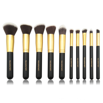 10pc Gold brush set with zipper pouch
